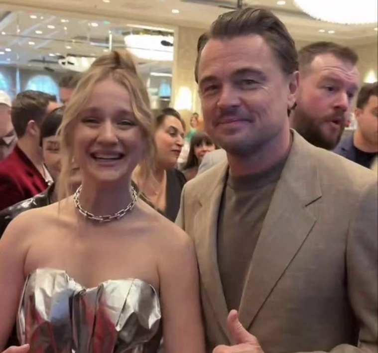 Анастасия Федько с Леонардо ДиКаприо на премии BAFTA 