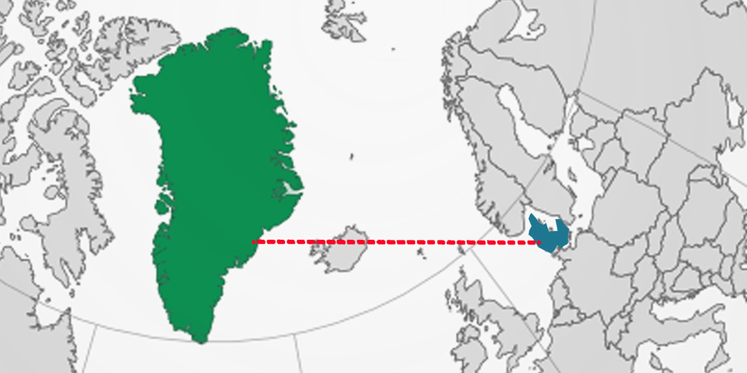 Такая крошечная Дания владеет такой огромной Гренландией. Ведь не первый раз уже хотят у Дании забрать "Зелёную землю"