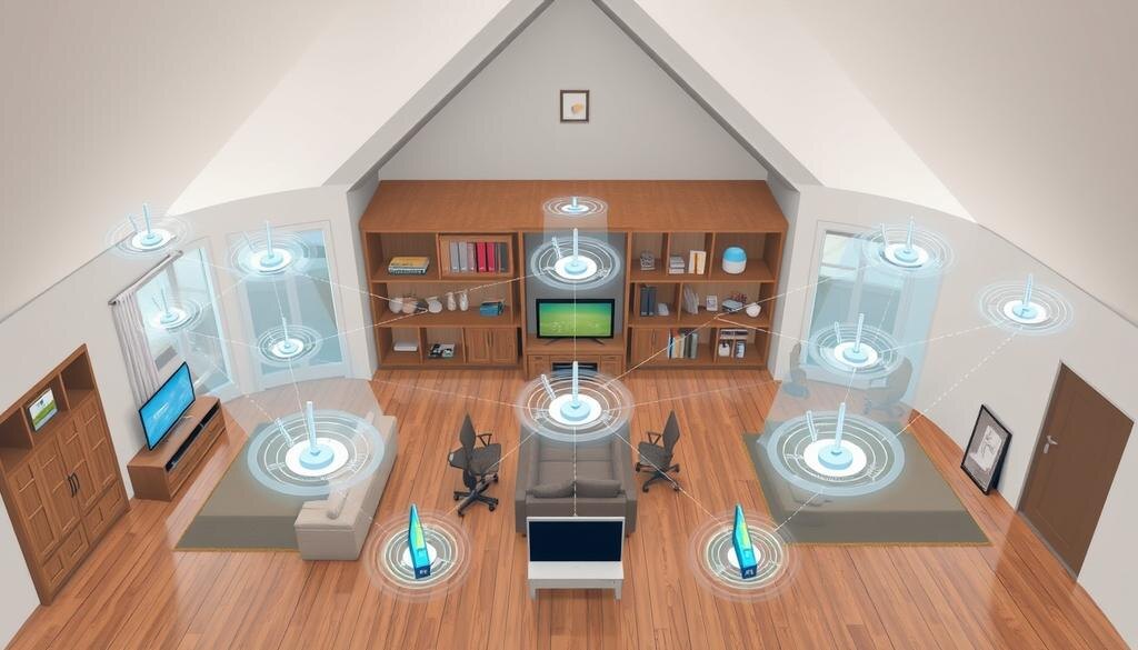    Изображение сетевой топологии для Wi-Fi в большом доме