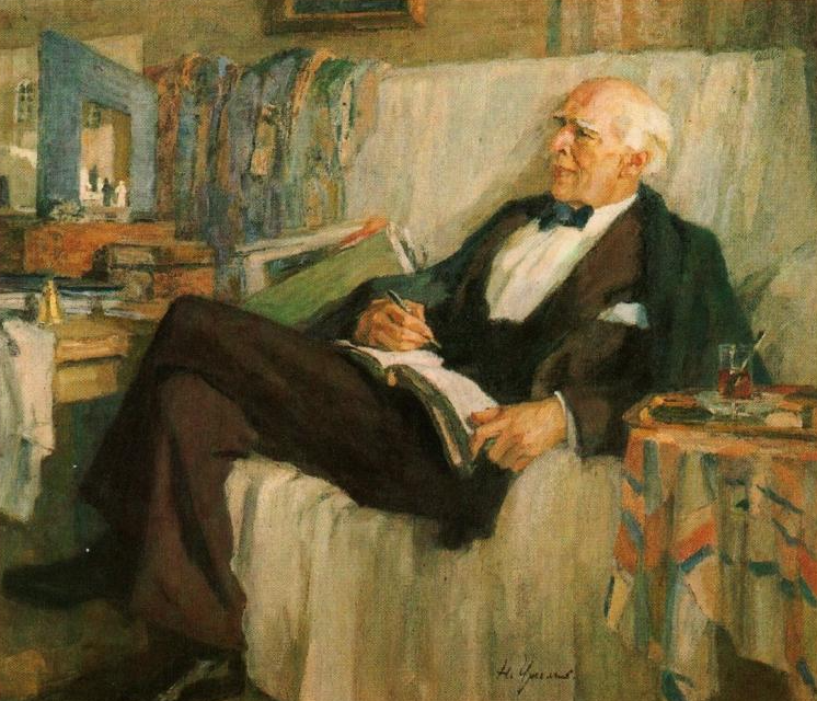 «Народный артист СССР К. С. Станиславский за работой» 1947/ Художник Н.П. Ульянов / Государственная Третьяковская галерея