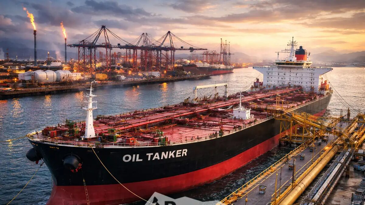    Зафрахтованный нефтяной танкер. © Коллаж / Ridus.ru