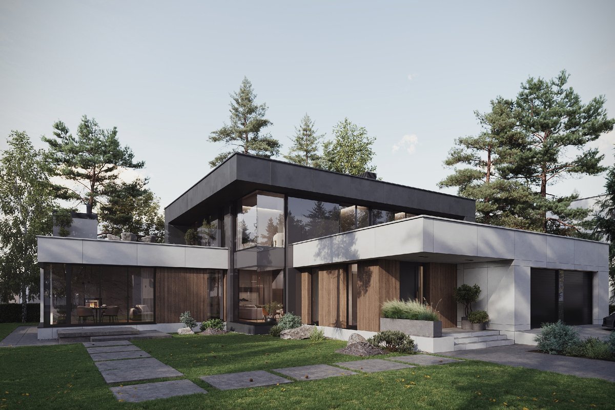 Дом с приватным двором. KNKO architectural bureau.