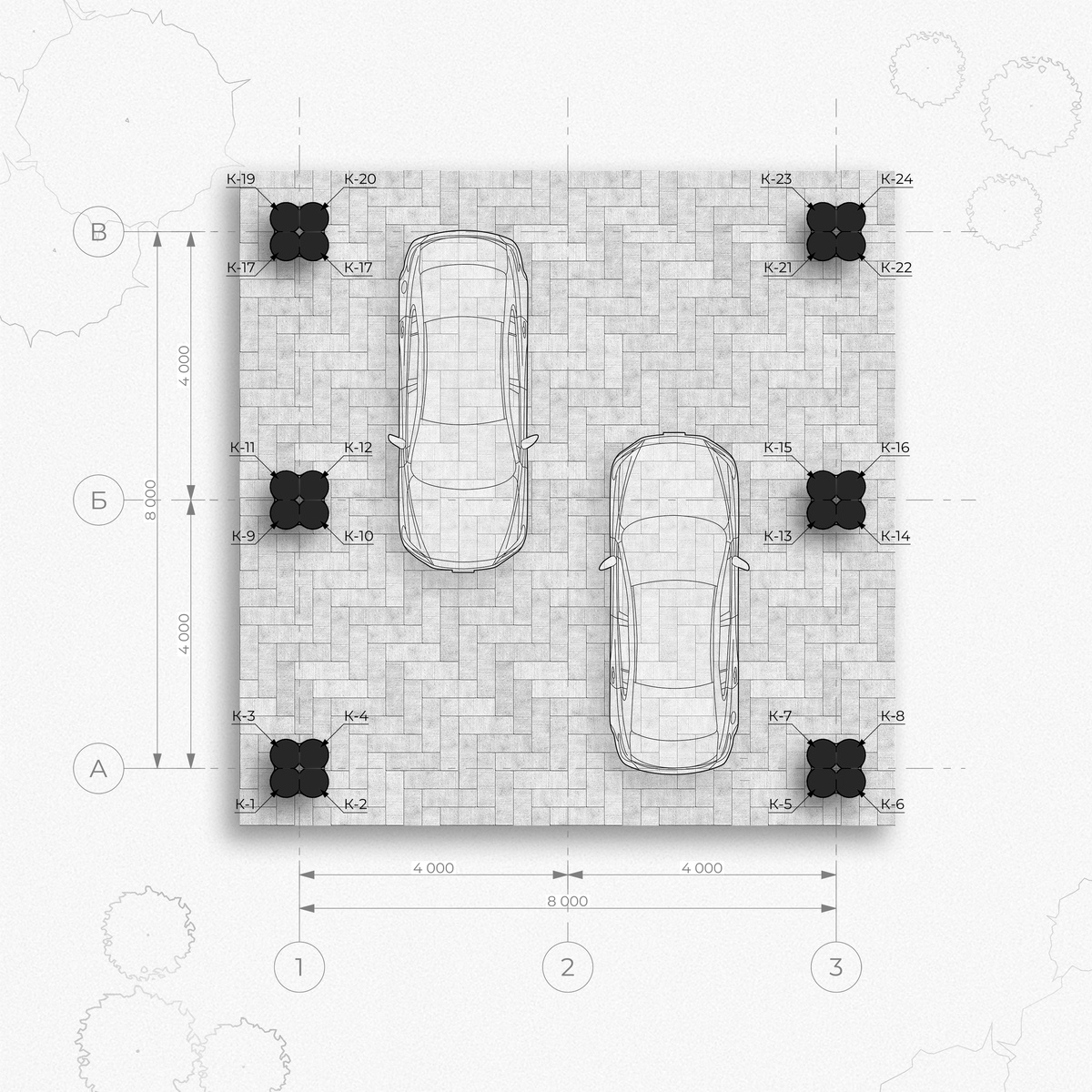 Деревянный навес Вега по технологии Post&Beam. Визуализация проекта