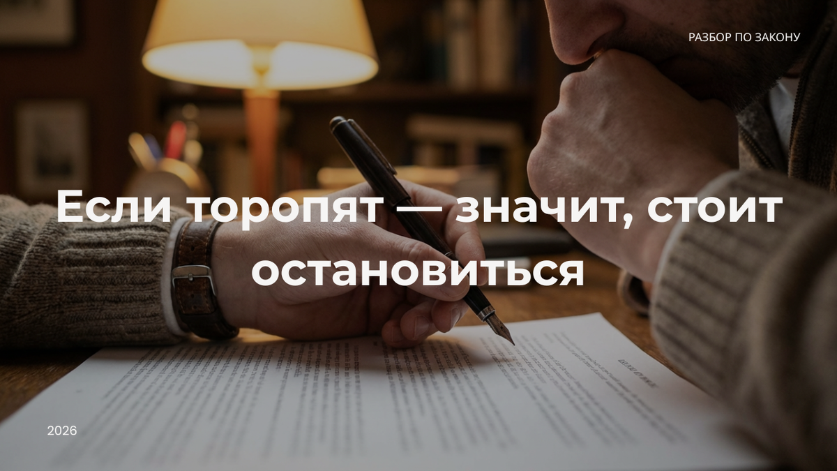 Пошаговый гайд: как действовать, если вас торопят с подписью и давят на решение.