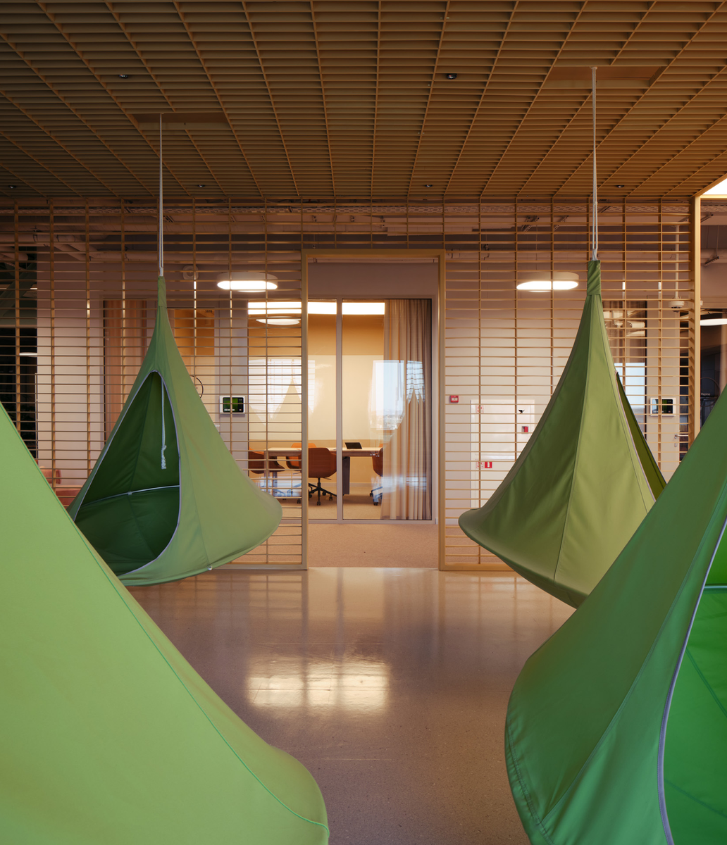 Лаунж-зон офиса Яндекса в БЦ «Бенуа»