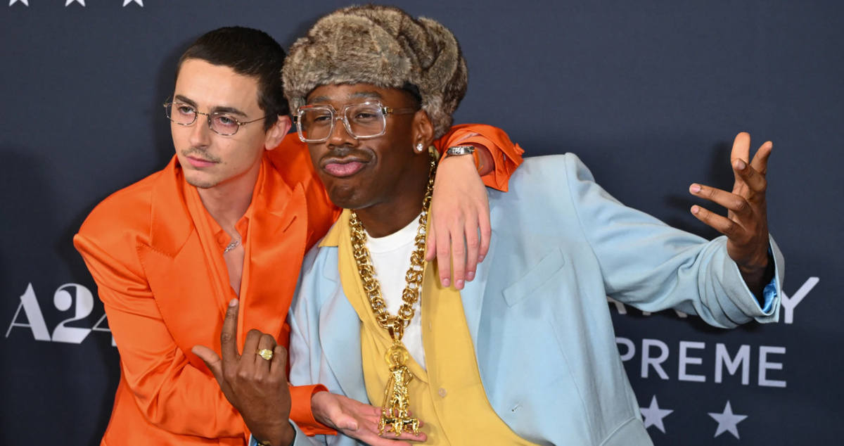 Тимоти и Tyler, The Creator на премьере «Марти Великолепного»