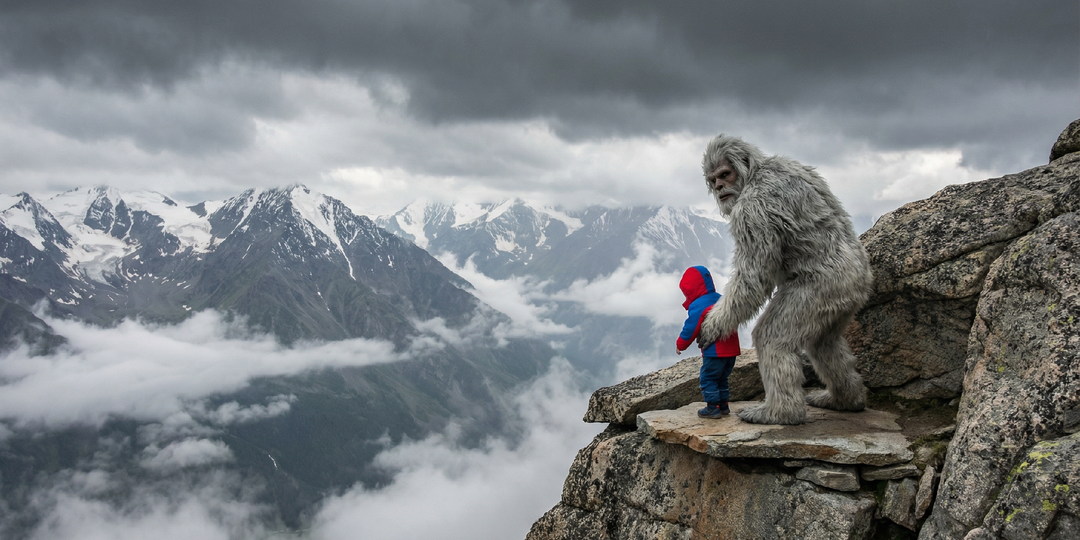 Снежный человек спас ребенка в горах Алтая