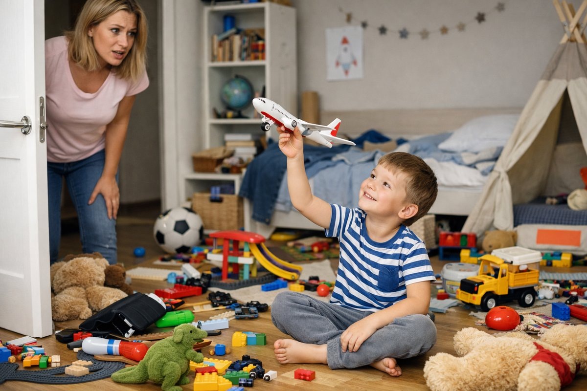 Мама в шоке от беспорядка в детской