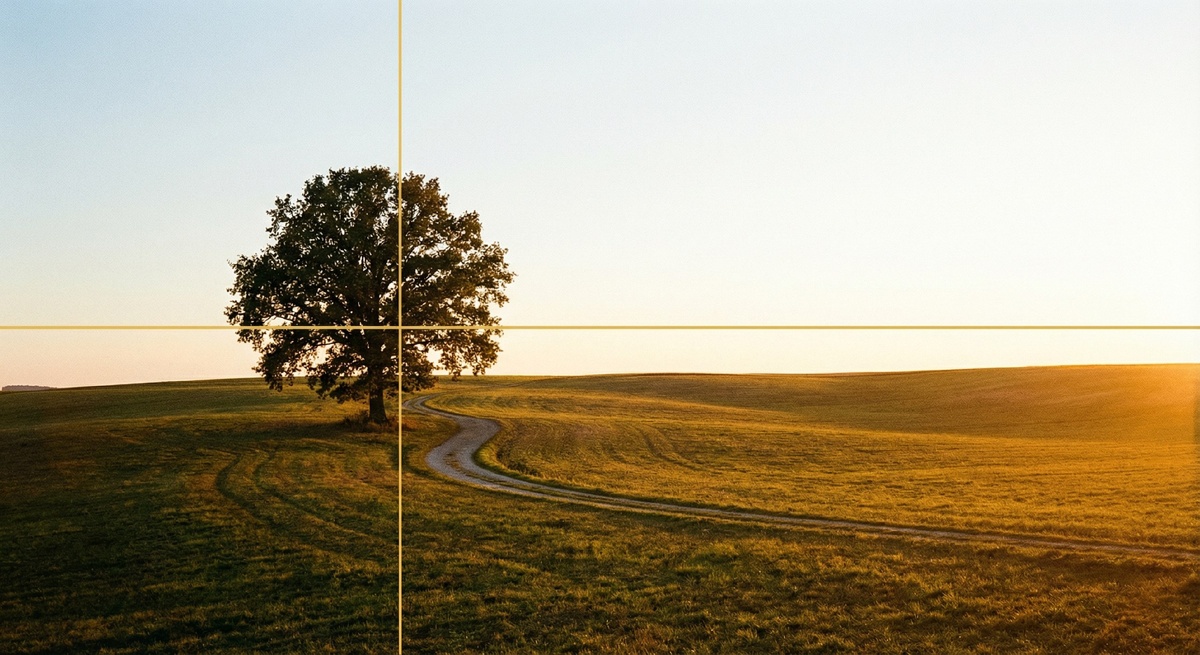    Золотое сечение можно применять во всех жанрах фотографии: от минималистичных пейзажей до крупных портретов / Генерация: Nano Banana Pro