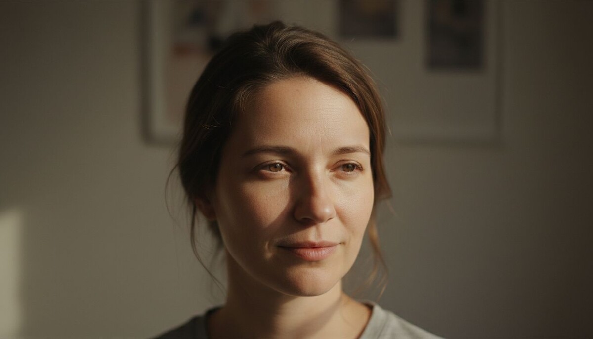 Пример портрета с естественным светом, созданного нейросетью.