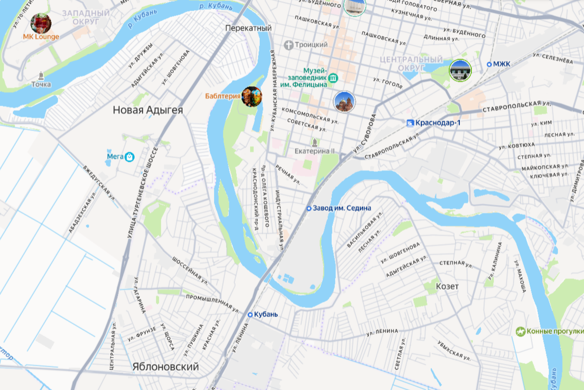 аул Новая Адыгея на карте