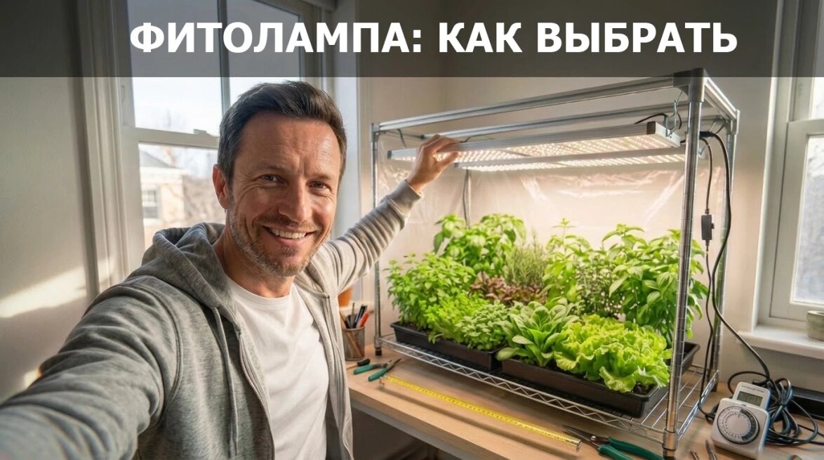 Гроубокс для рассады с одним ярусом, линейные фитолампы и равномерная подсветка лотков