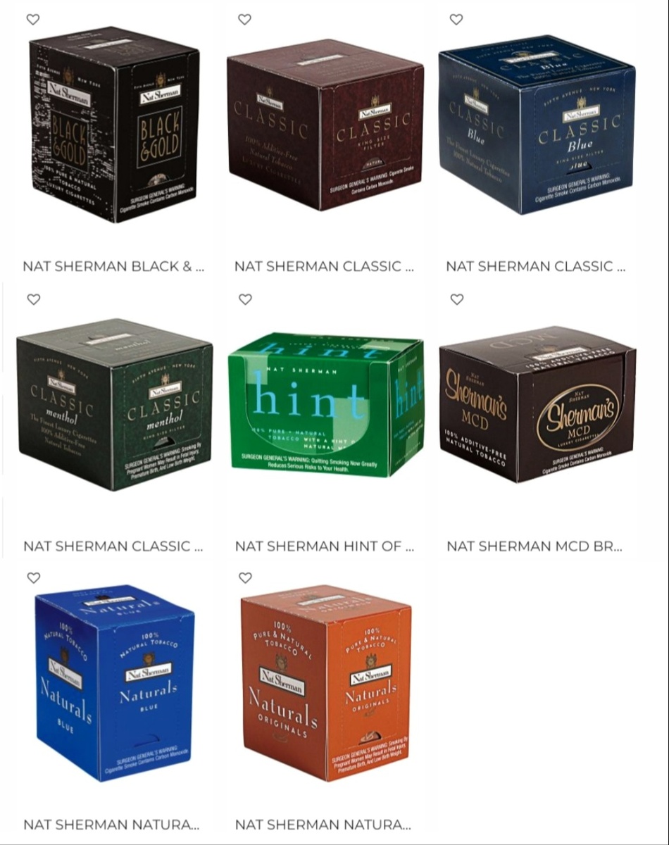 Некоторые виды сигарет 🚬 выпускаемые ранее Nat Sherman 