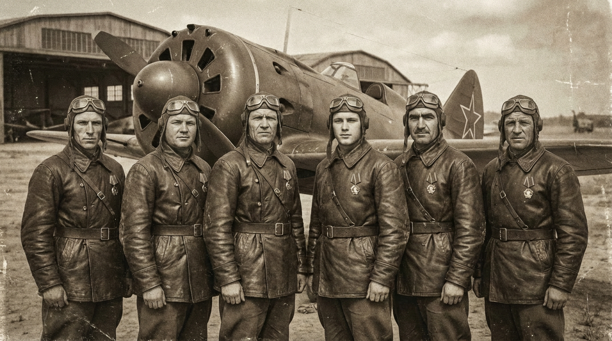 Советские летчики-герои 1930-х годов с Орденом Ленина, но без Золотой Звезды.