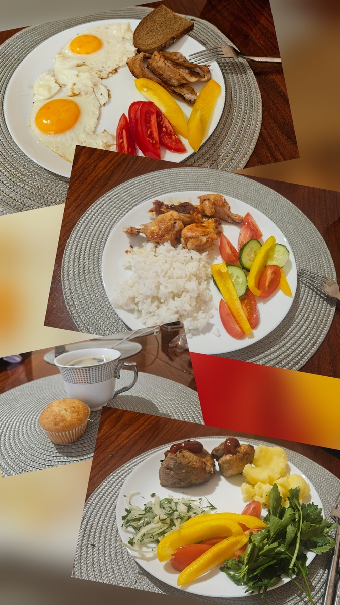 Такой рацион вчера получился на 1615 ккал.