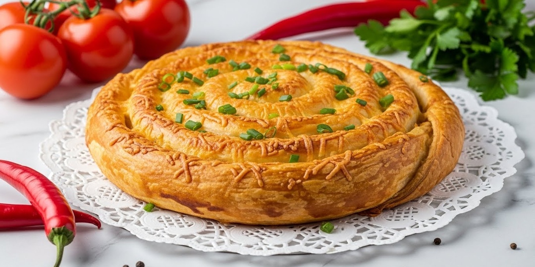 Пирог-выручалочка: хрустящее тесто, тягучий сыр и нежная начинка (выглядит как из пекарни)