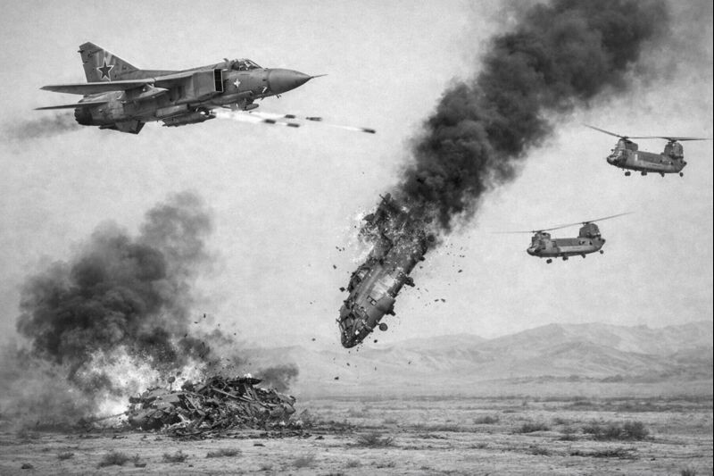 Четыре иранских вертолёта против советского МиГ-23: как в небе над Каракумами произошёл бой, о котором потом старались не вспоминать