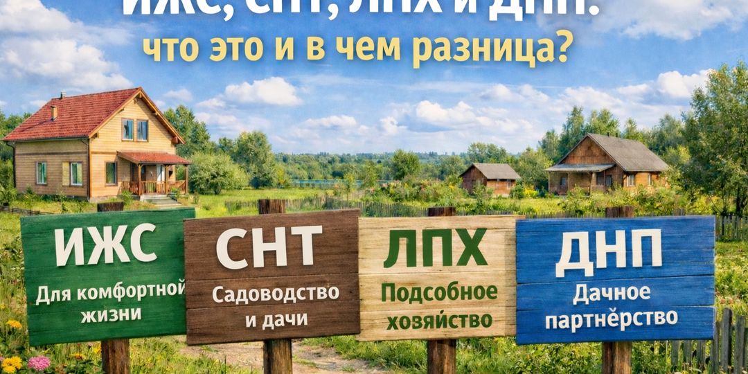 ИЖС, СНТ, ЛПХ и ДНП: что это и в чем разница? Где можно строить?