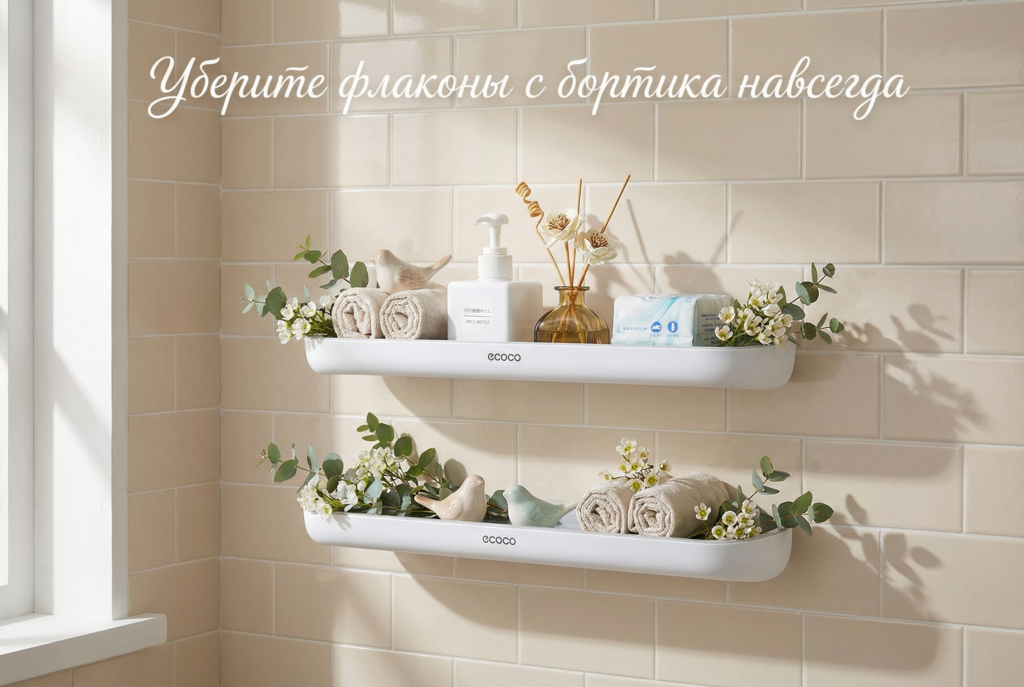    kuda-ubrat-flakony-v-vannoy-polki-bez-sverdleniya-55-sm ecoco