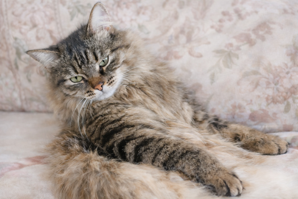 Вот мне всегда казалось раньше, что у нее какой-то не добрый взгляд. Сейчас привыкли, дак вроде нормально все