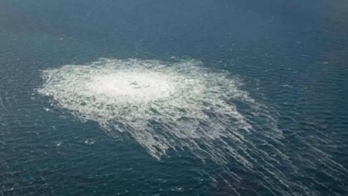    Место утечки на трубопроводе «Северный поток». © forsvaret.dk