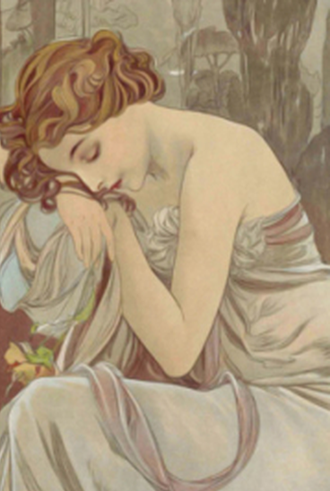 Альфонс Муха. Ночной отдых. Фрагмент