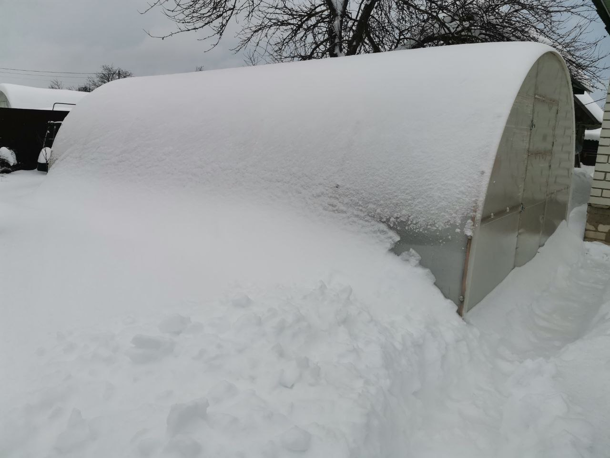 Весь огород засыпало.