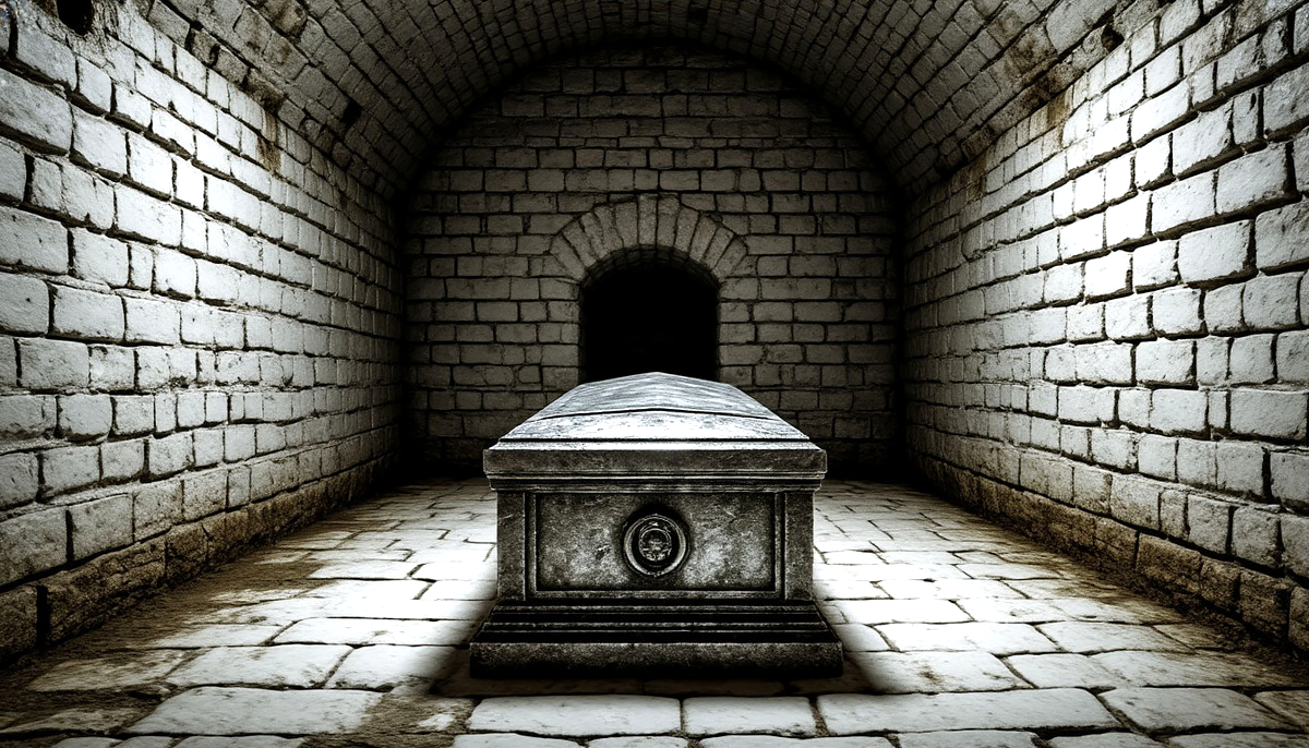 Больше всего удивил металлический саркофаг.