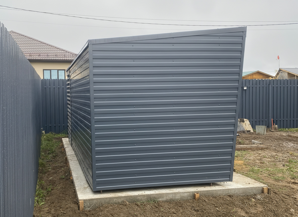 Профлист кровли оканчивается стальным капельником.