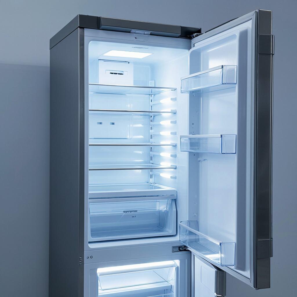 Светодиодное освещение современного холодильника