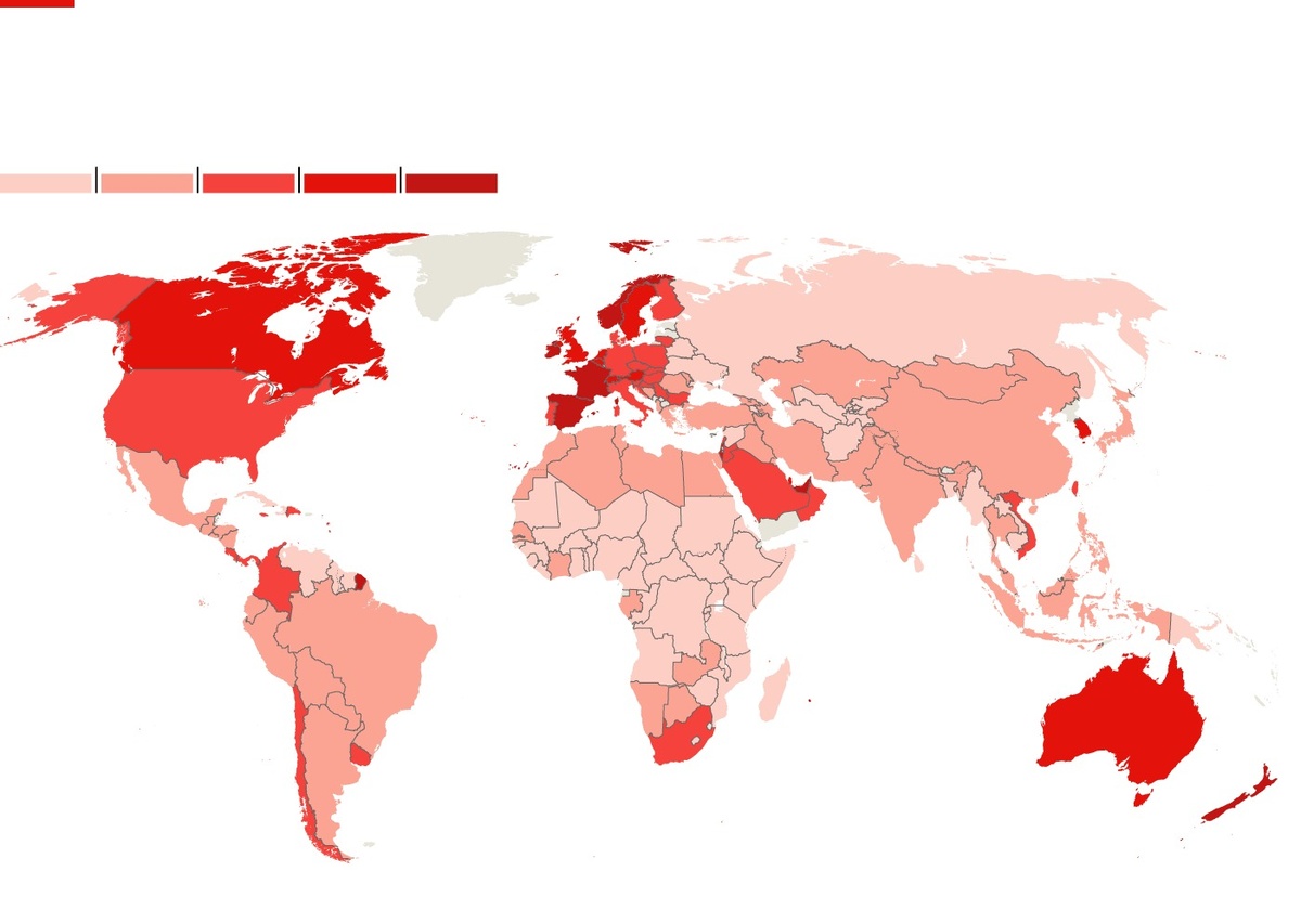    Концентрация по странам людей, которые использовали чат-бота LLM от 15 до 64 лет /Microsoft AI for Good Lab