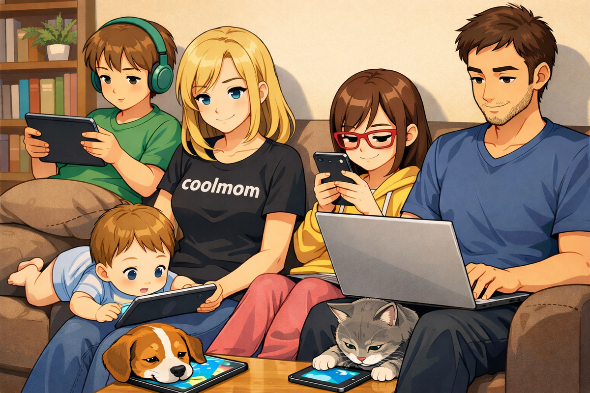 Мама, папа, я - компьютерная семья😅