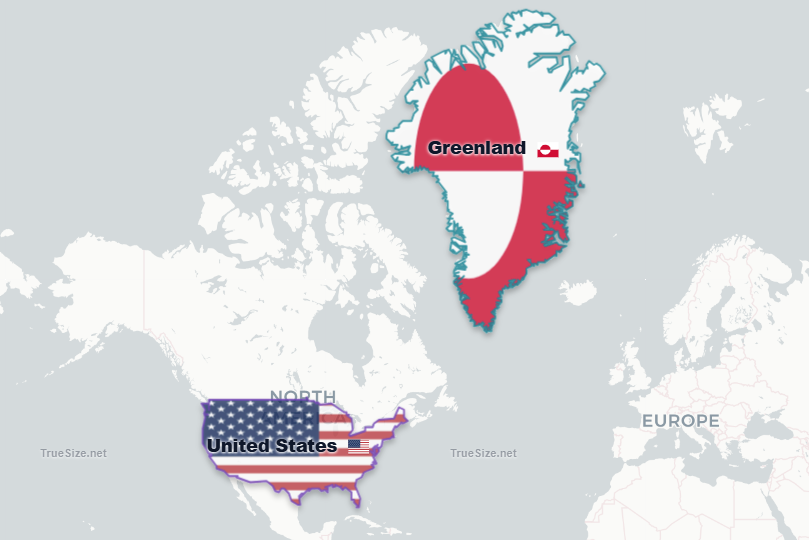 Насколько (не)огромна Гренландия на самом деле