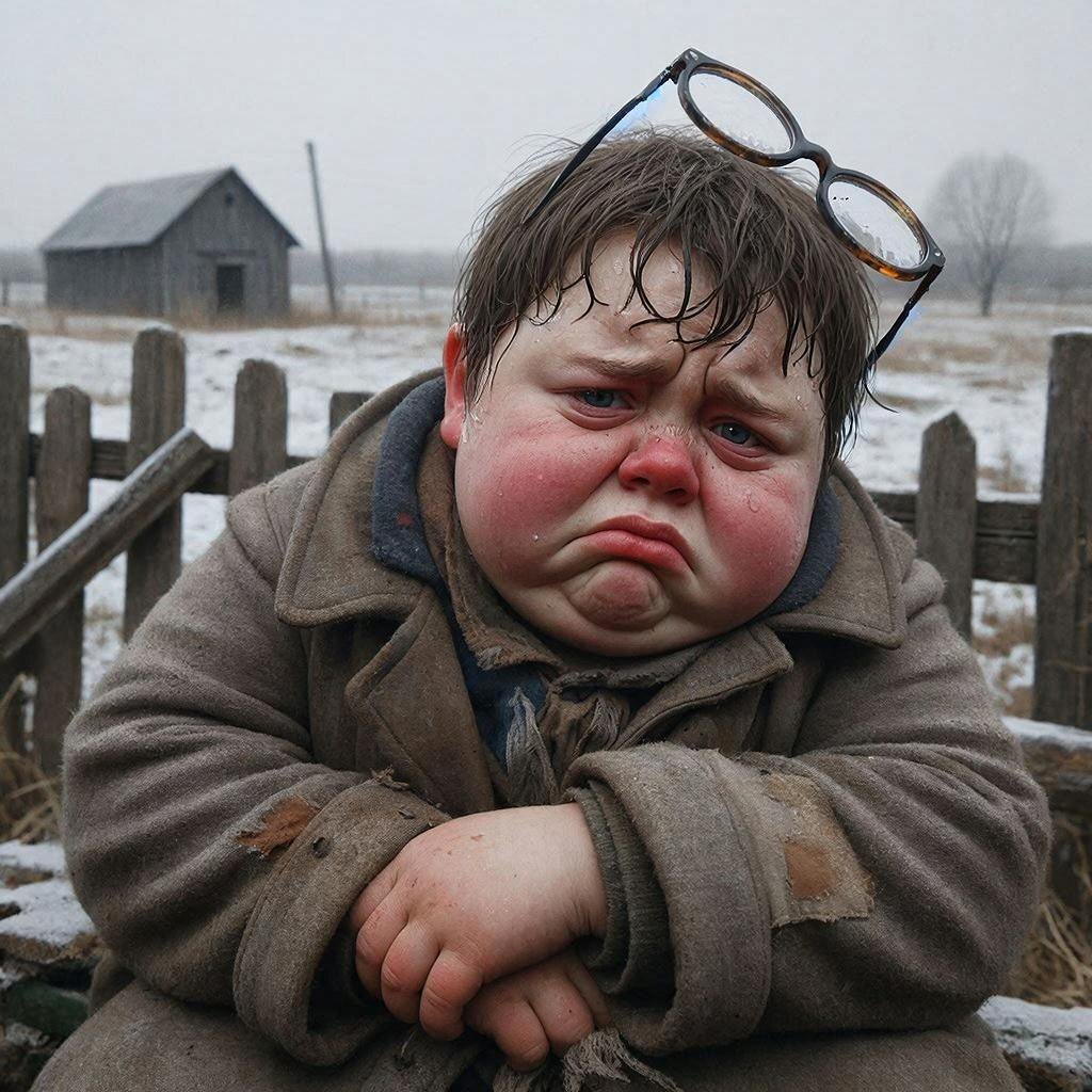 полный, несчастный мальчик