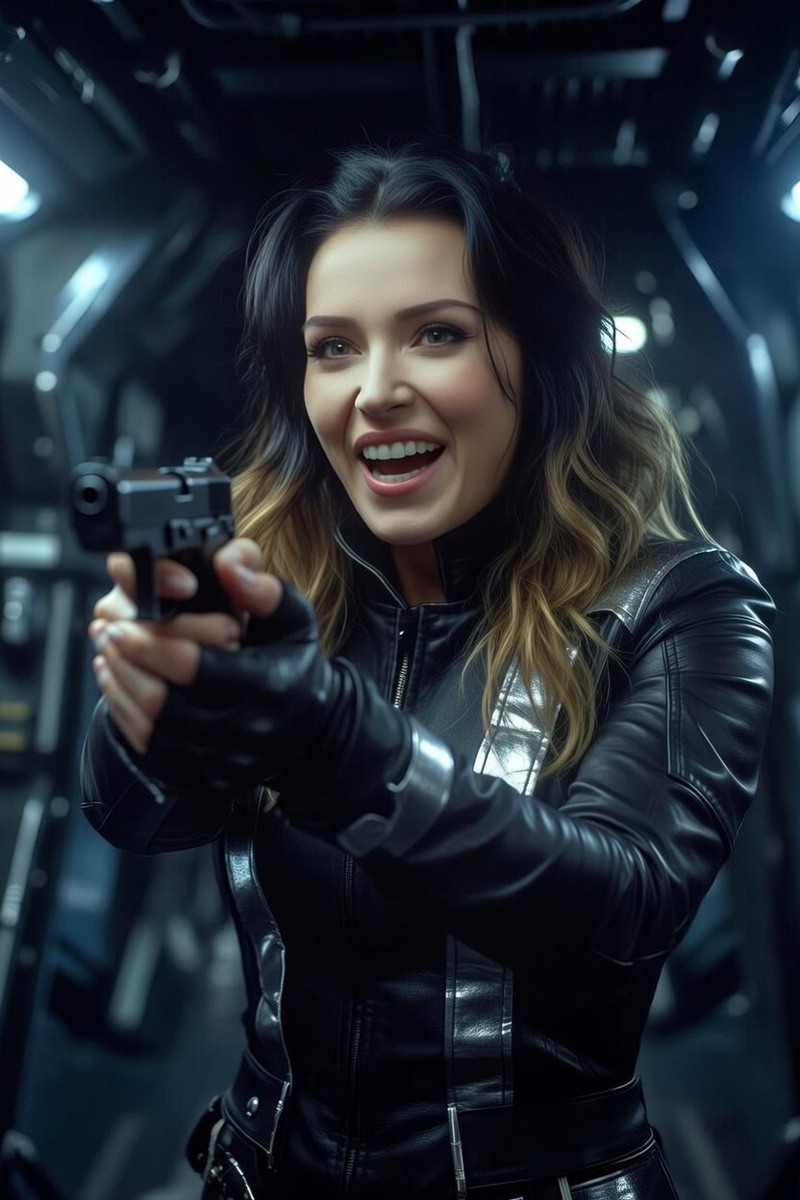 "Смертельный смех Анжелины: Первая попытка убийства ди Гриза", иллюстрация создана сетью Грок