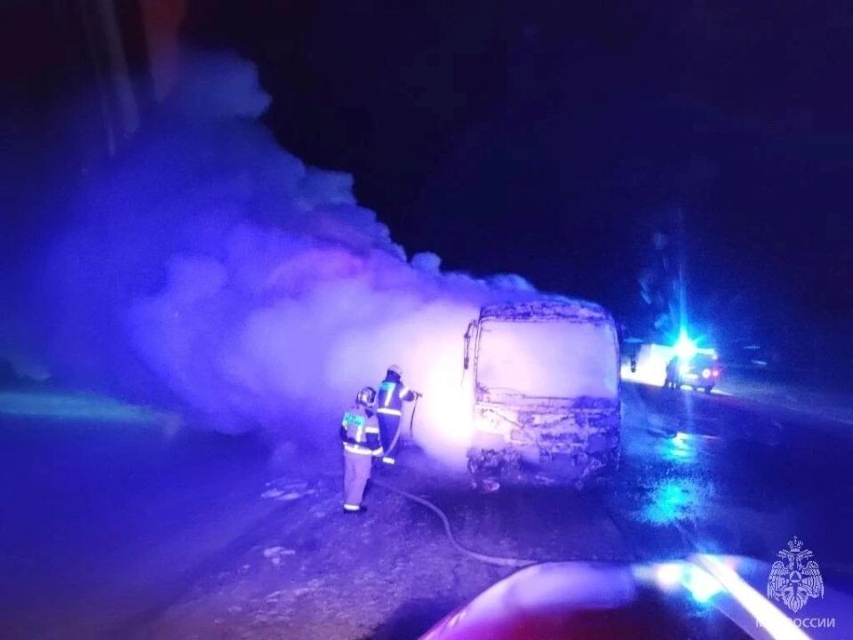    Пожар на трассе в Топчихинском районе. Источник: ГУ МЧС по Алтайскому краю