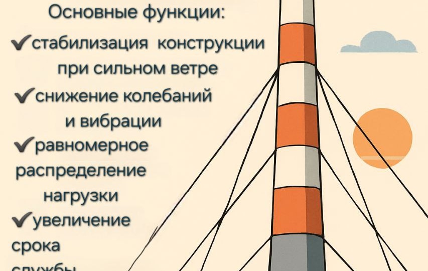 Оттяжки дымовой трубы: зачем они нужны?