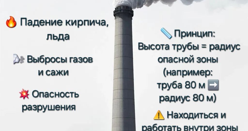 Опасная зона дымовой трубы