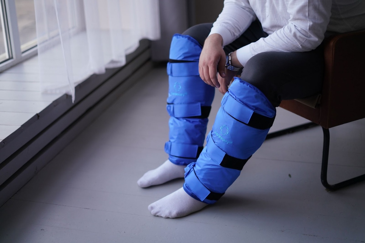 На фото: повязка на ногу фирмы «Артрейд» 2 шт.