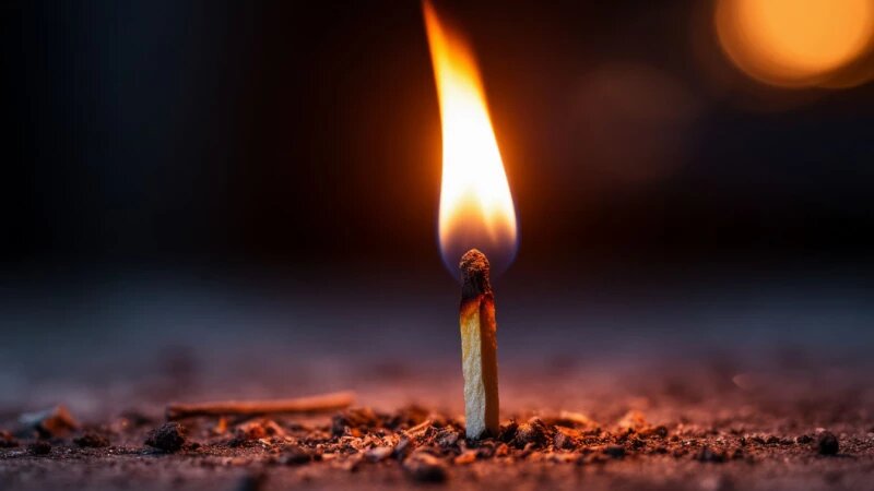     Огонь. Спичка. Пожар. shedevrum.ai