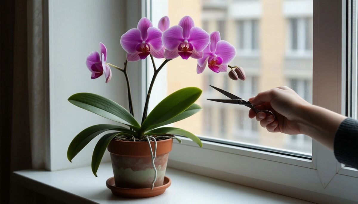 Корни и цветоносы орхидеии зимой не трогаем без особой нужды