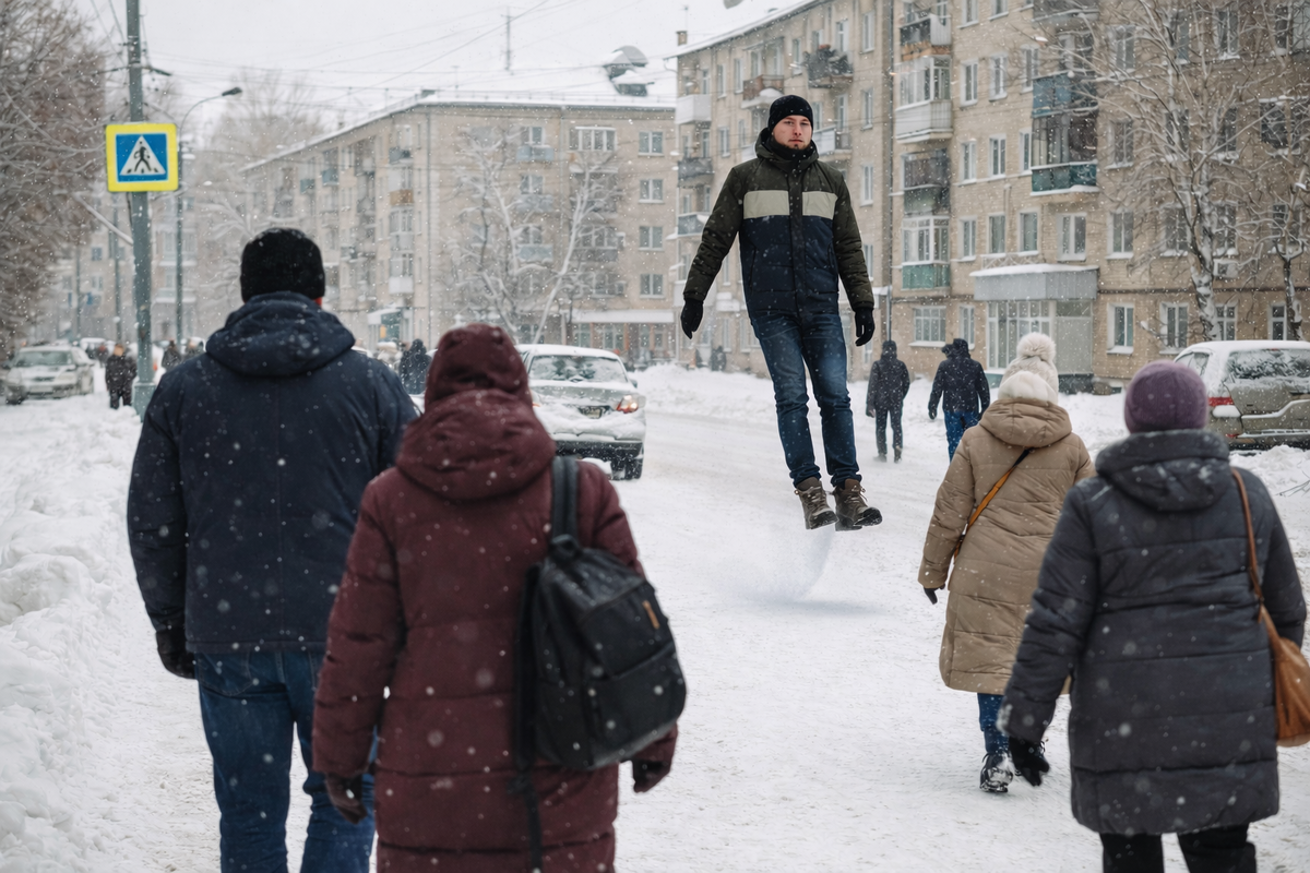 Иллюстрация - когда поверил что гравитации не существует )))