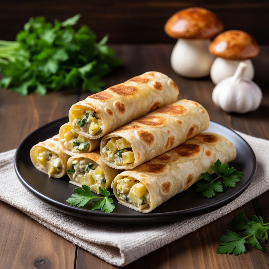 Трубочки из лаваша с картошкой и сыром — хрустящая закуска за 30 минут! 🥔✨