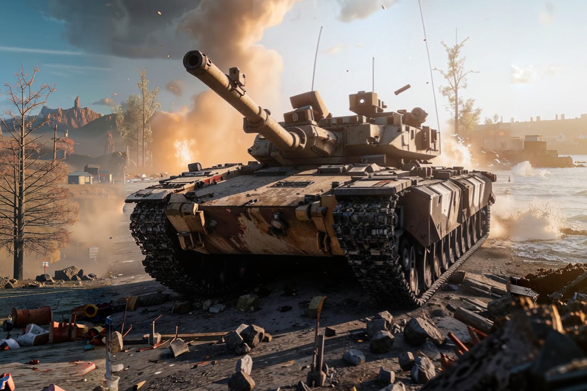 Западные СМИ признали успех новой защиты российских танков от дронов.  Фото: Изображение сгенерировано нейросетью Kandinsky 3.1