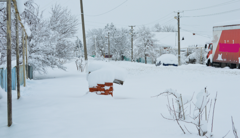 Фото автора. 16.01.2026. Станица. Снежный заряд господствует в станице.