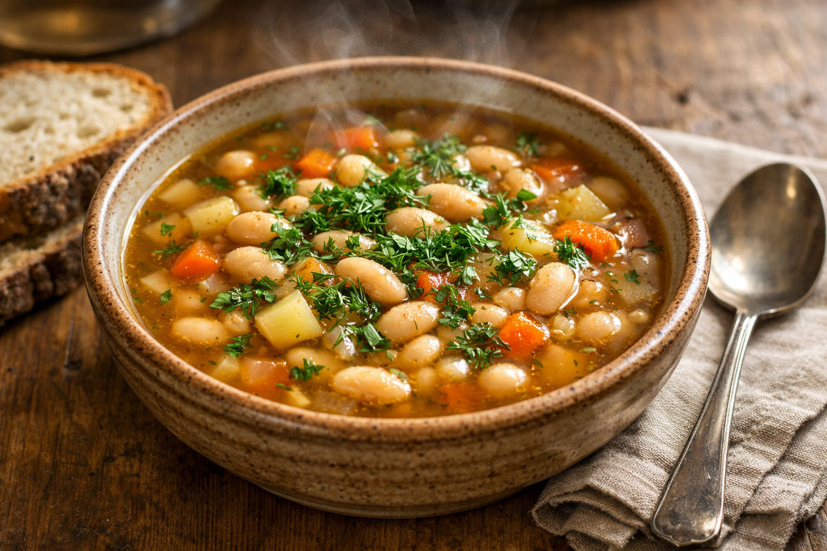 Фасолевый суп из белой фасоли