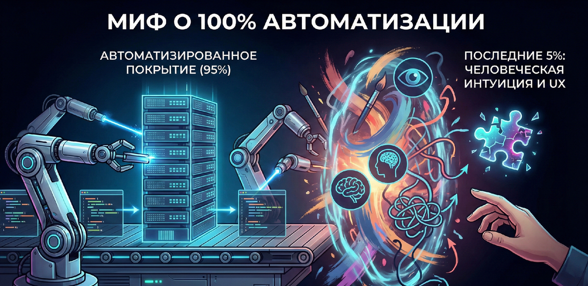 Сложные сценарии не могут быть автоматизированы.