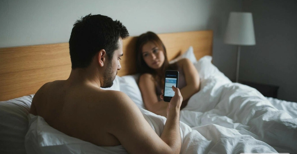 Моему мужчине пришла ночью "смс" , утром он телефон не выпускал из рук!