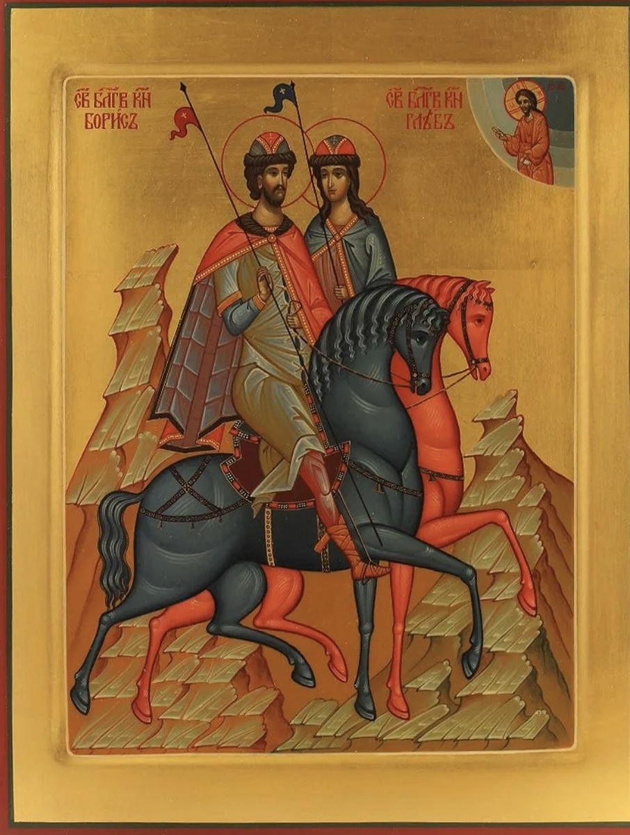 Князья Борис и Глеб едут основывать город Владимир и город Ростов, из Интернета. 