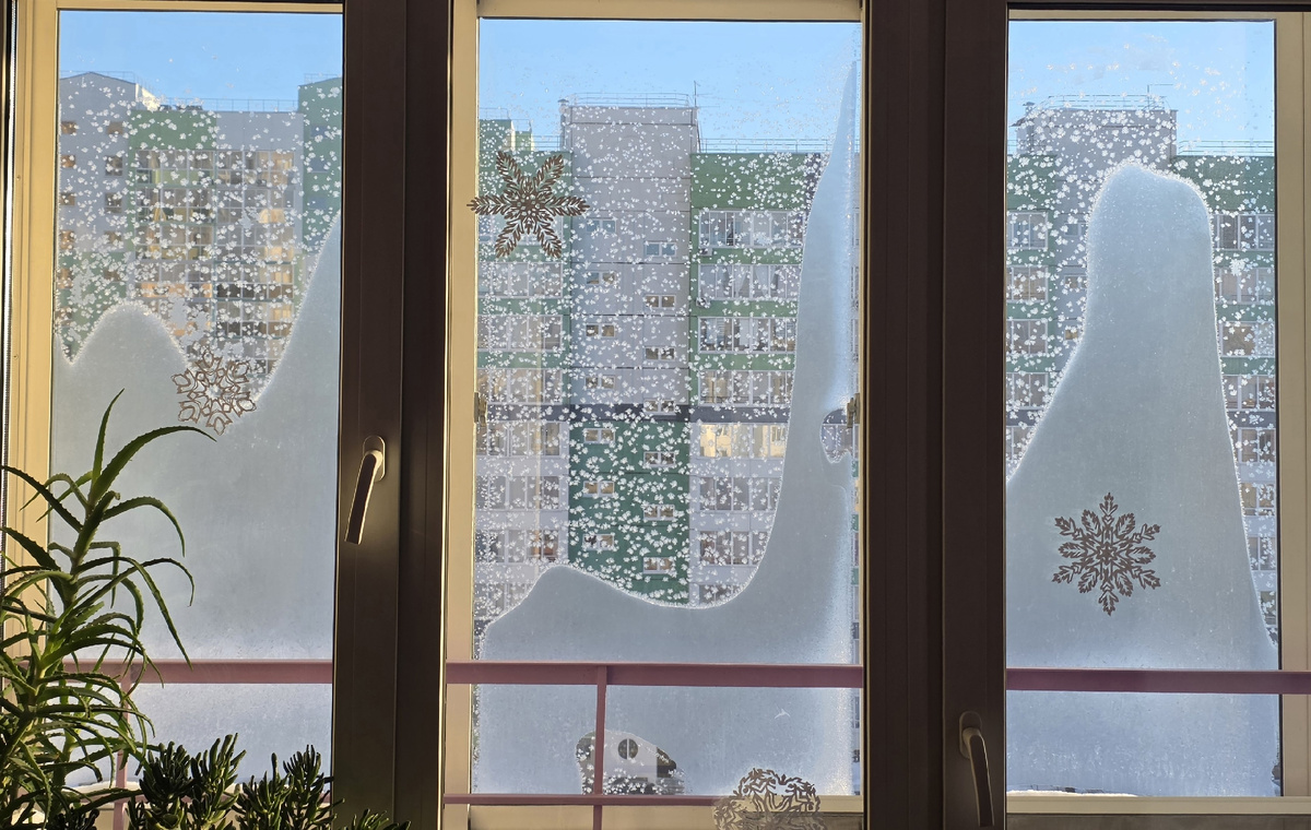 многообещающее начало) Вид из комнаты  на балкон автора)